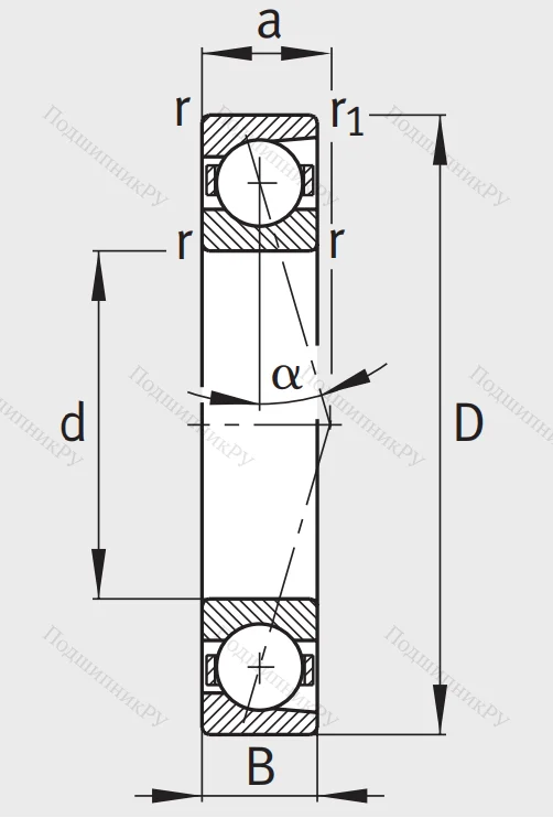 Сверхточный подшипник B 7008 CTP 4SUL