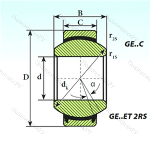 Подшипник скольжения сферический GE 110 ET 2RS
