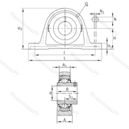 Подшипниковый узел шариковый радиальный RAKY 2-3/16