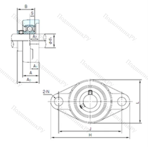 Подшипниковый узел шариковый радиальный BFL 206