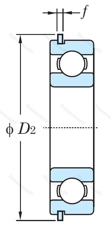 Однорядный шариковый подшипник 6307 NR C 3
