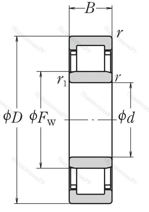 Роликовый цилиндрический подшипник NJ 2317 W