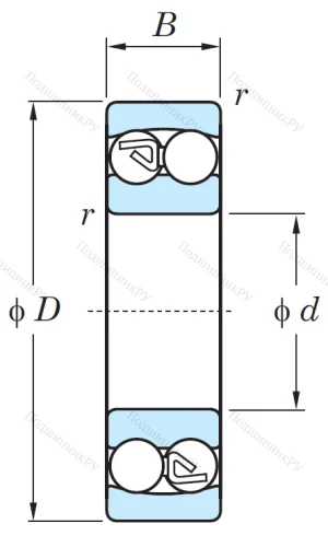 Двухрядный шариковый подшипник 1309 от производителя  KOYO