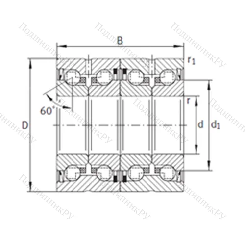 Подшипник шариковый упорно-радиальный ZKLN 2052-2RS-2AP