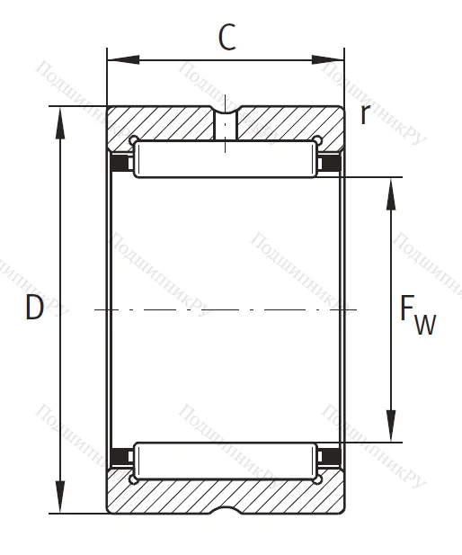Игольчатый подшипник NK 40/30 XL