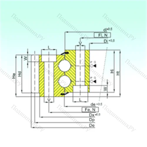 Подшипник шариковый опорно-поворотный EB 2.20.0968.200-1SPPN