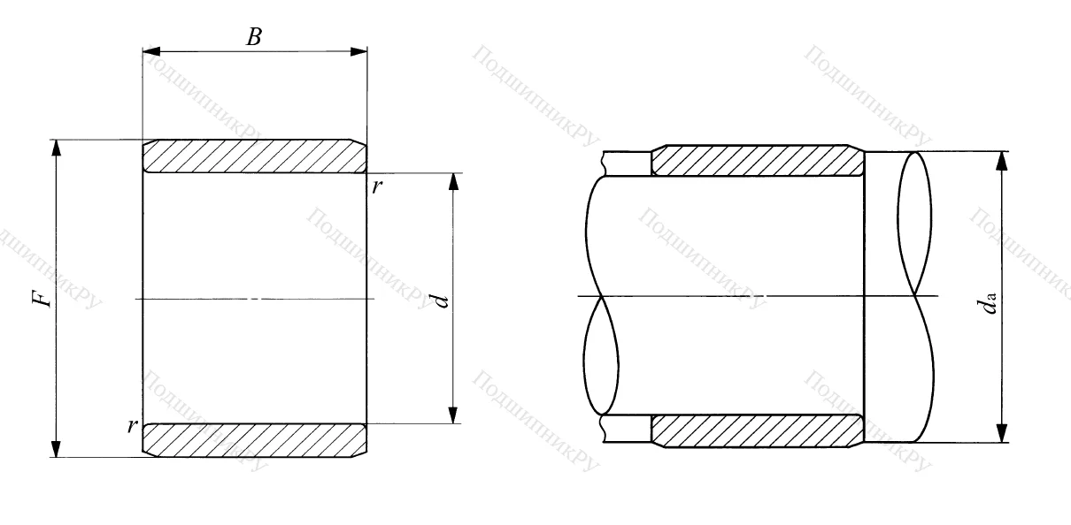 Игольчатый подшипник подшипник IRT 1222 ()