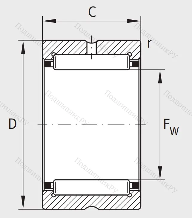 Игольчатый подшипник NK 50/35 TV XL