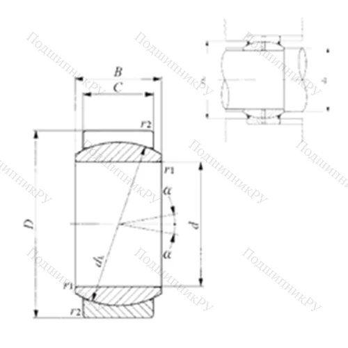 Подшипник скольжения сферический GE 8E