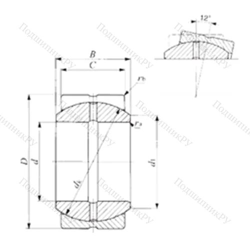 Подшипник скольжения сферический SBB 48