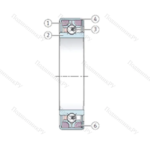 Подшипник шариковый радиально-упорный с четырёхточечным контактом F-552317