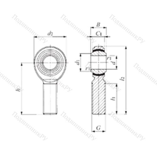 Подшипник скольжения сферический POS 14EC