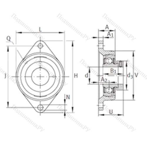 Подшипниковый узел шариковый радиальный PCJT 1-3/16
