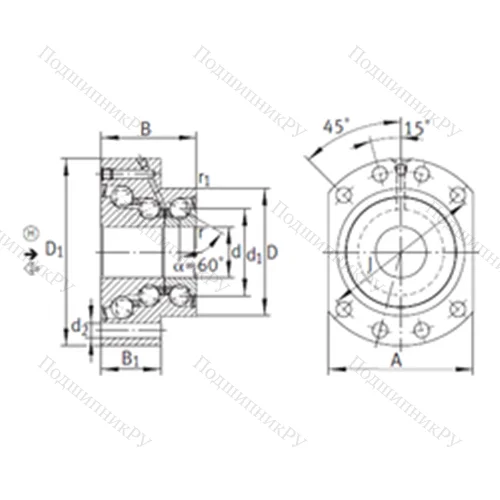 Подшипник шариковый упорно-радиальный