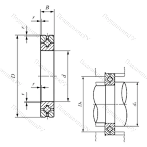 Подшипник роликовый упорно-радиальный с четырехточечным контактом CRBH 15025 A