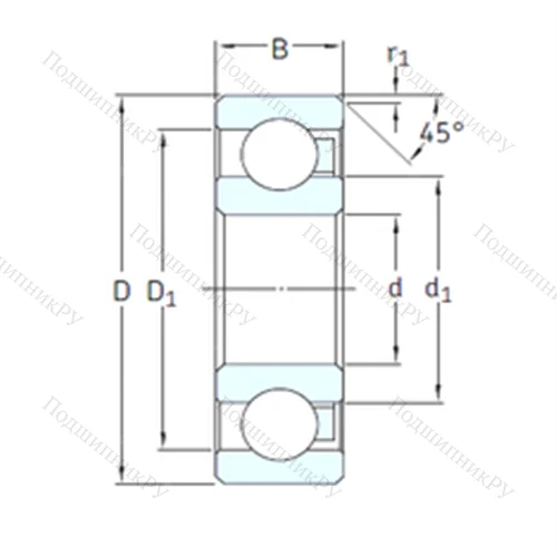 Подшипник шариковый радиальный 6208/HR 22T 2