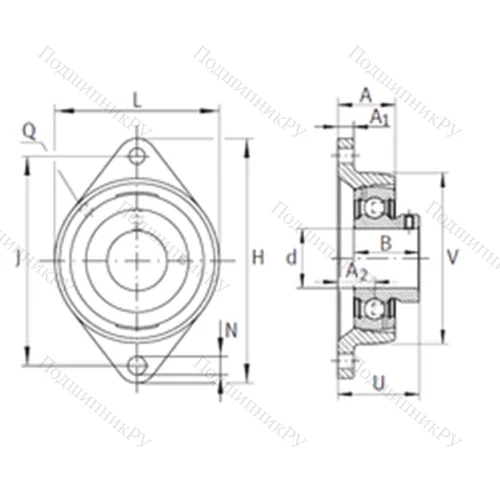 Подшипниковый узел шариковый радиальный PCJTY 1-1/4
