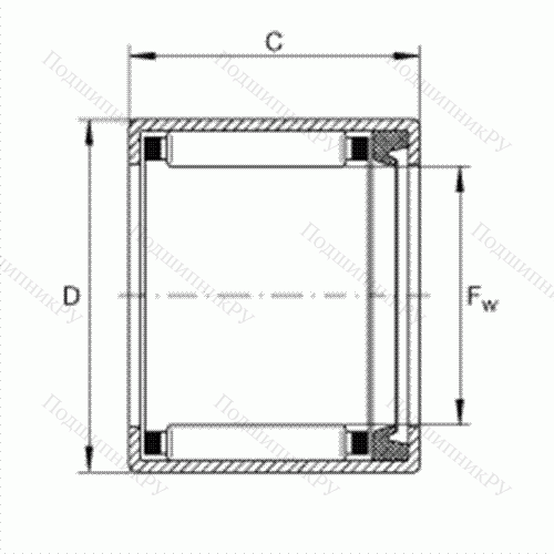 Подшипник роликовый игольчатый с одним наружным штампованным кольцом SCH 1614-P