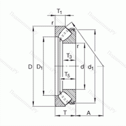 Подшипник роликовый упорно-радиальный сферический 29434-E 1