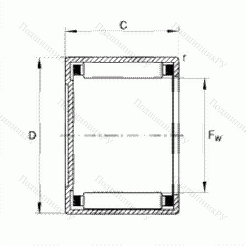 Подшипник роликовый игольчатый с одним наружным штампованным кольцом, закрытым с одной стороны BCH 812