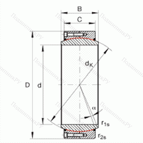 Подшипник шарнирный GE 360-DW-2RS 2