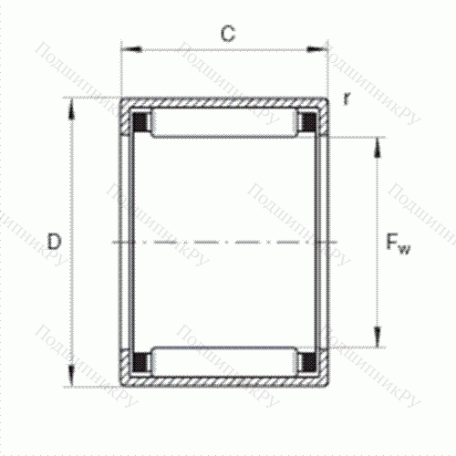 Подшипник роликовый игольчатый с одним наружным штампованным кольцом HK 0509